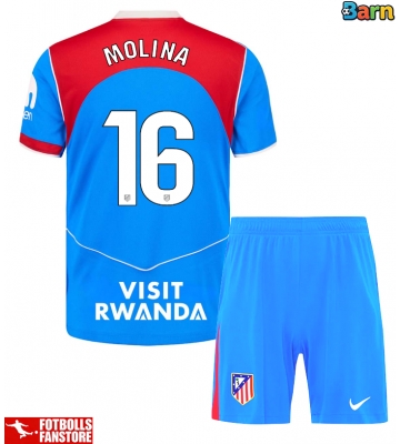 Atletico Madrid Nahuel Molina #16 Tredje Tröja Barn 2025-26 Kortärmad (+ Korta byxor)